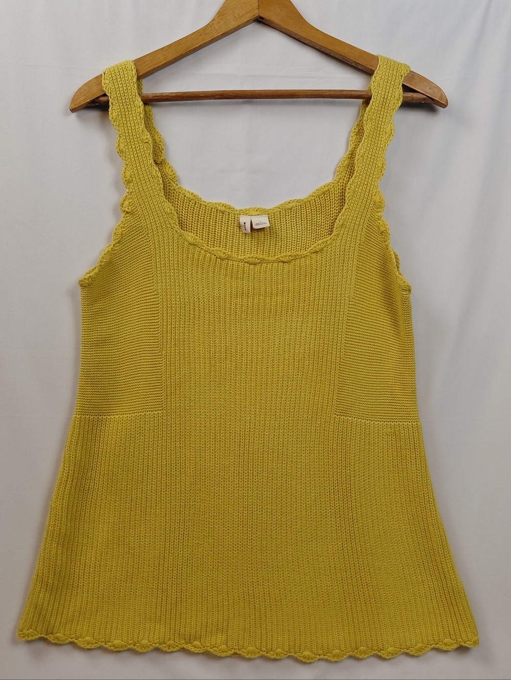 Moth Strappy Sweater Top Women's Size Large Yellow Knit